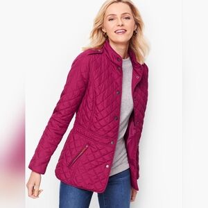 Talbots Quilted Barn Jacket - Raspberry Pink - L